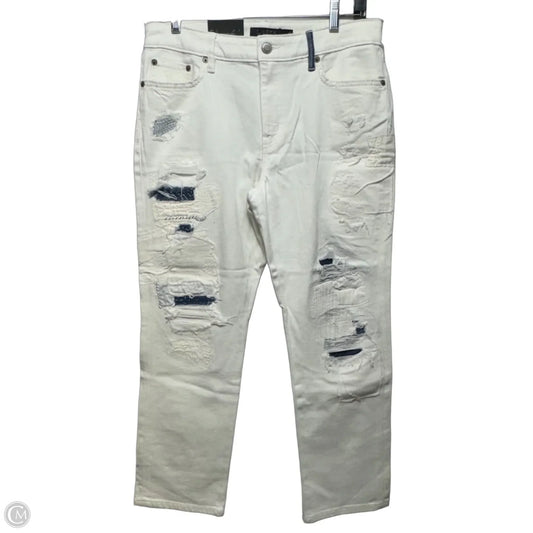 Jeans Straight By Lauren By Ralph Lauren In White Denim, Size: 10