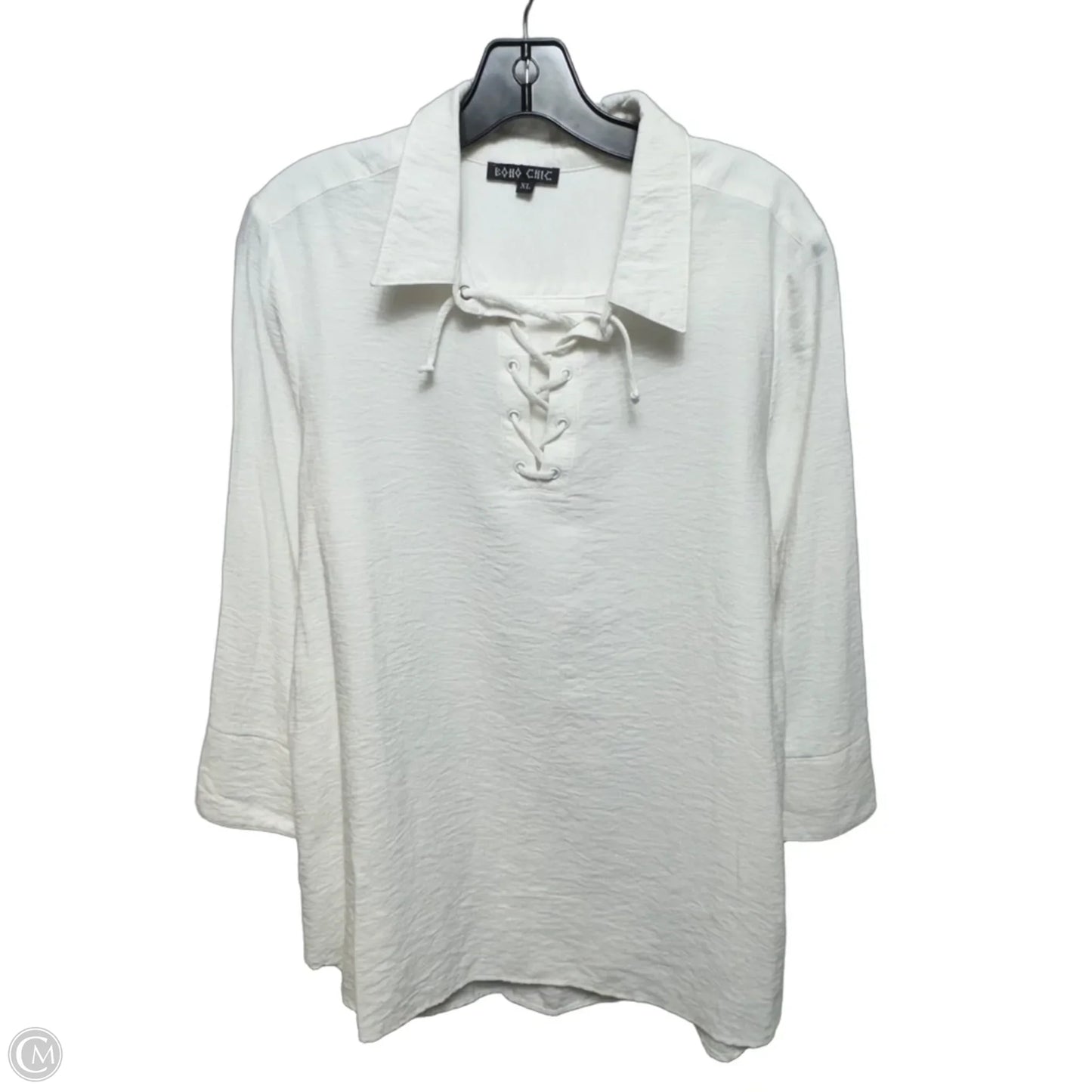 Top Long Sleeve By Boho Chic In White, Size: Xl