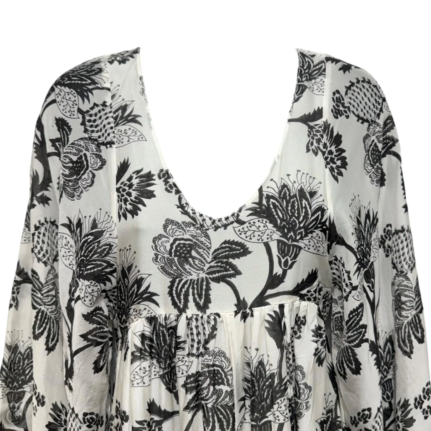 Silk Dress Casual Maxi By Banjanan In Black & White, Size: S