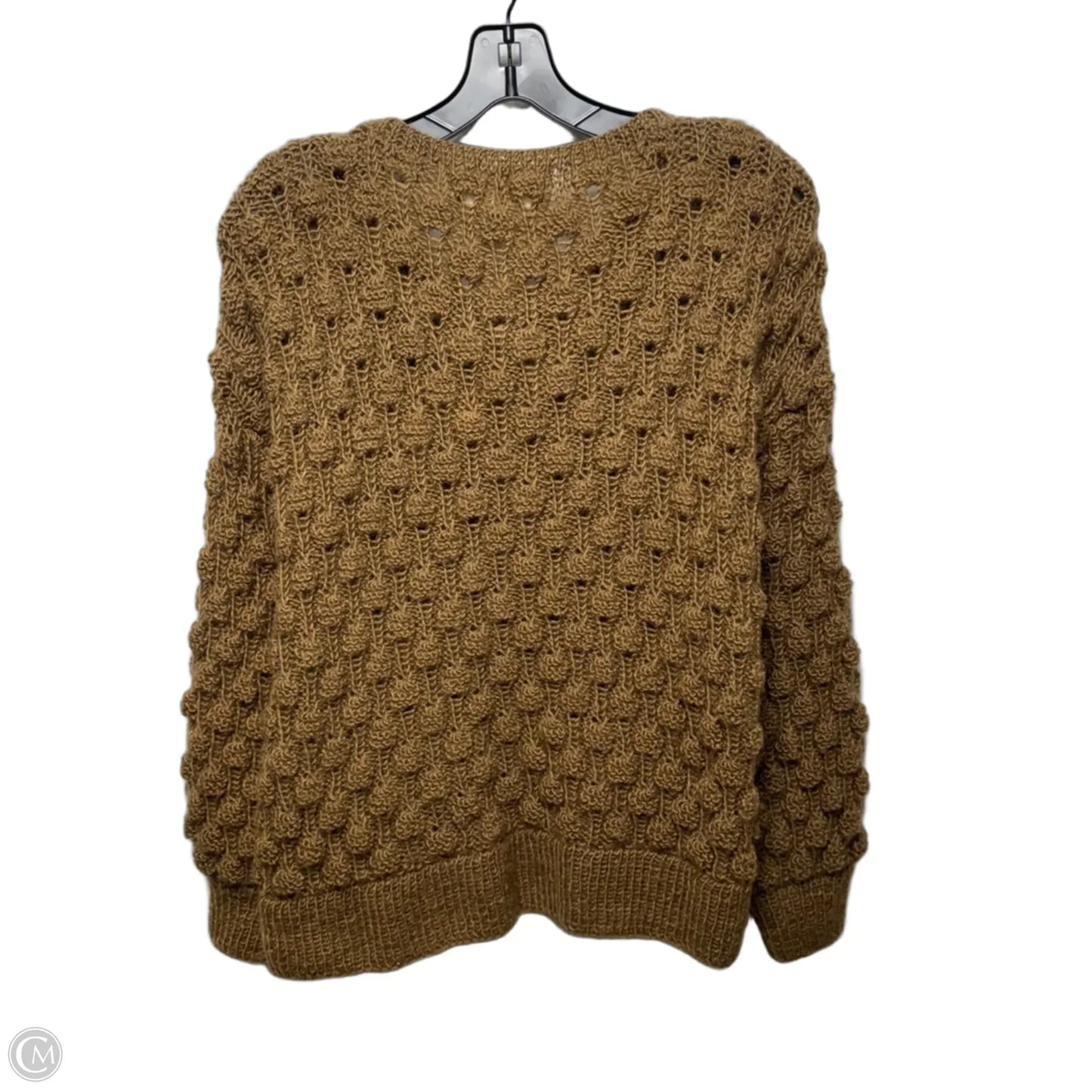 Wool Hand Knit Quinn Cardigan By Liz Alig In Tan, Size: M