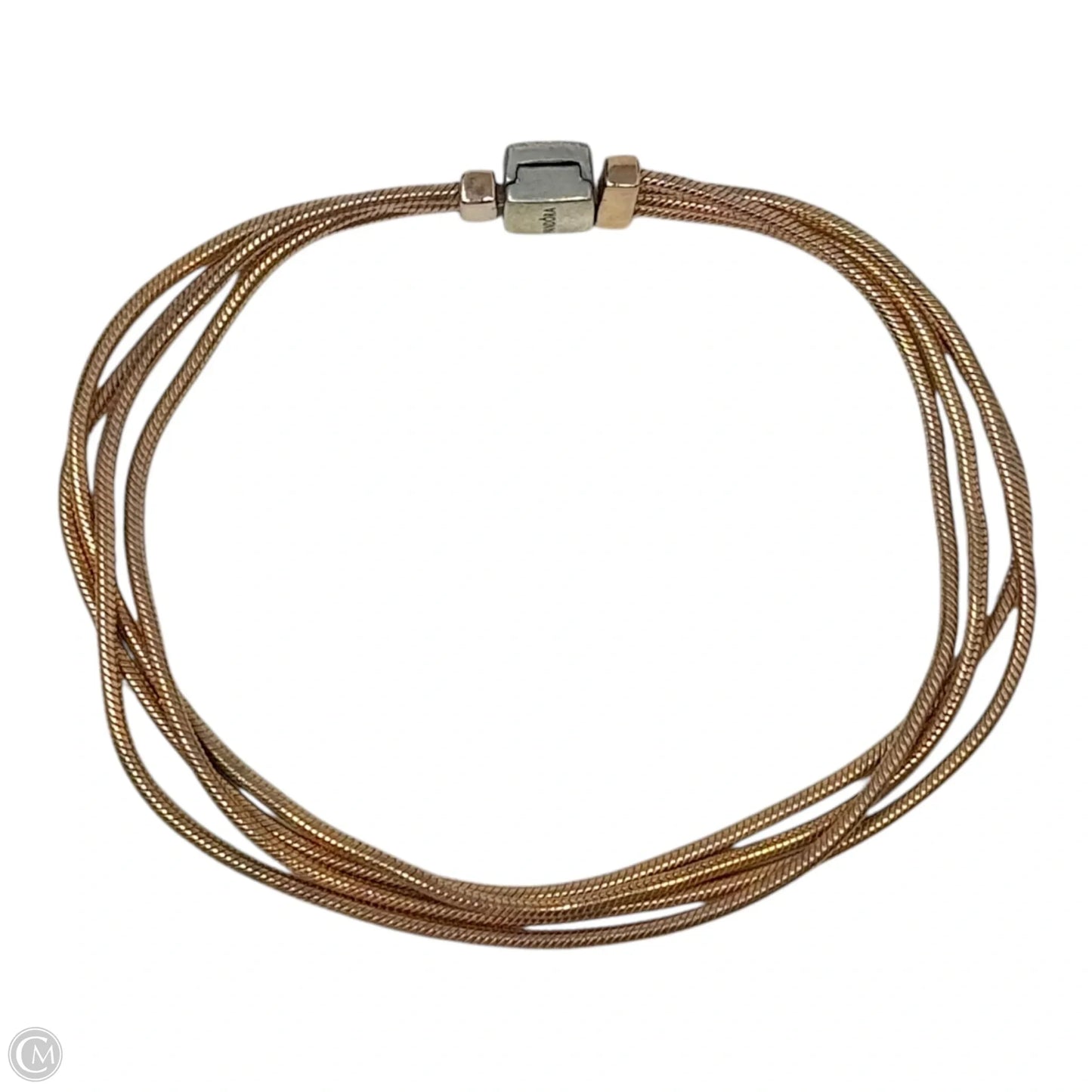 14k Rose Gold Plated Layered Snake Chain Bracelet By Pandora