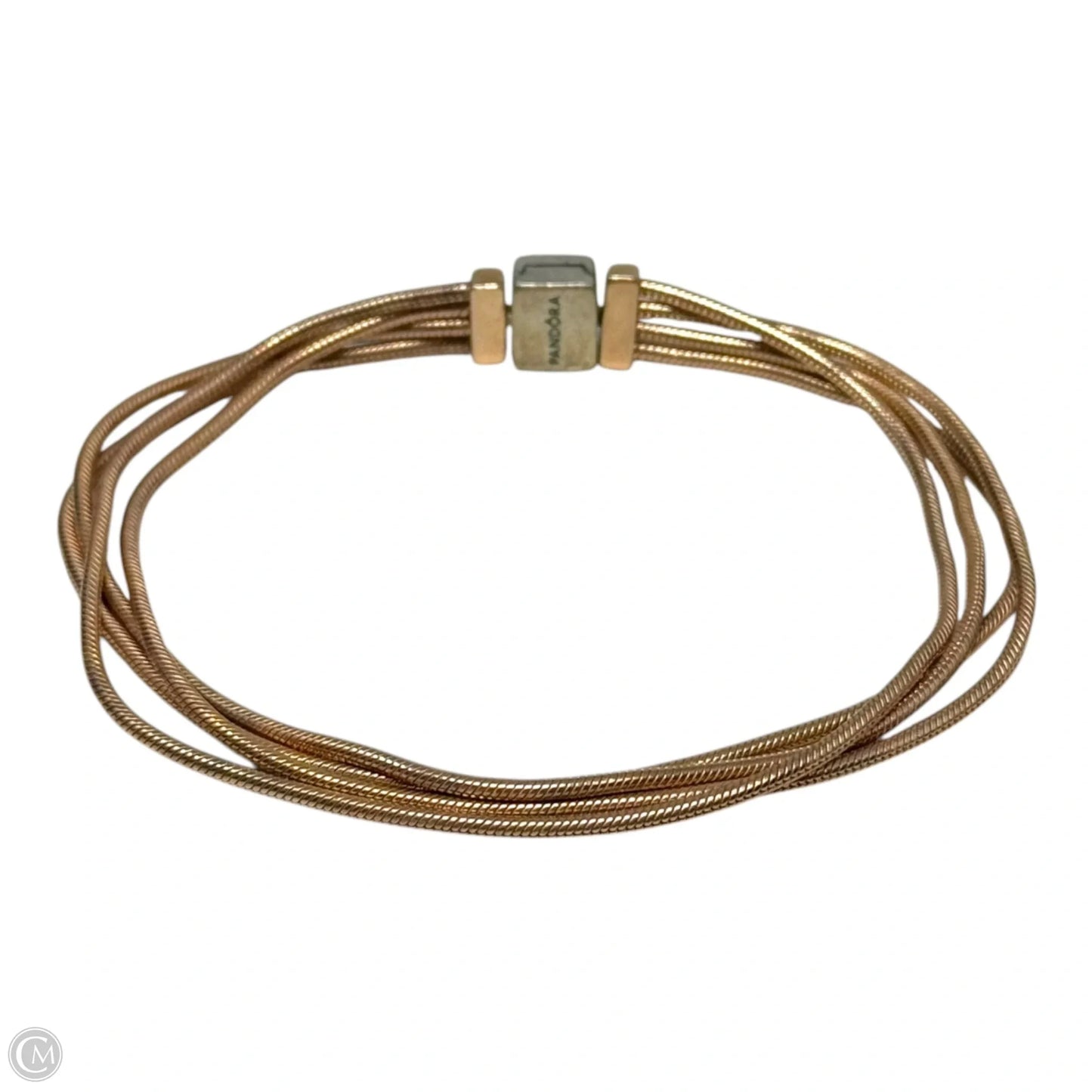 14k Rose Gold Plated Layered Snake Chain Bracelet By Pandora