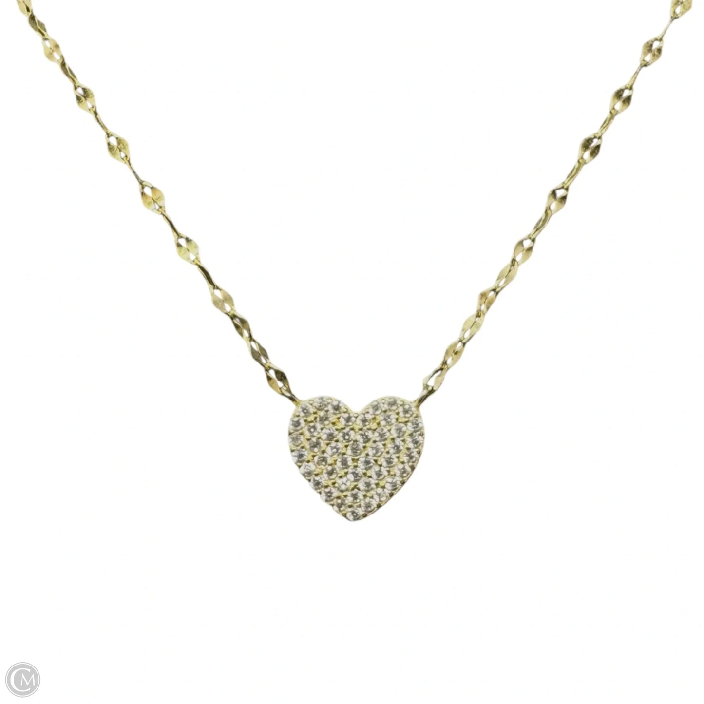 Heart On Gold Over Sterling Silver Necklace