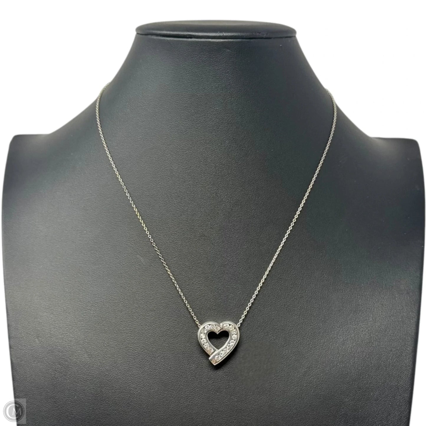 CZ & Sterling Silver Heart Necklace