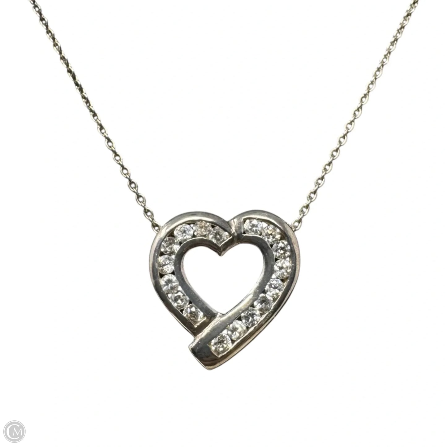 CZ & Sterling Silver Heart Necklace