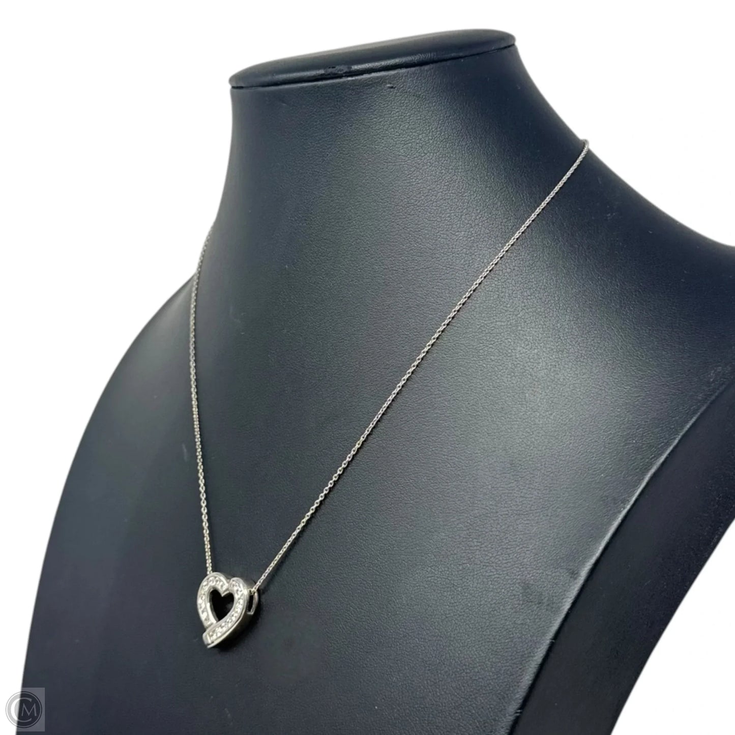 CZ & Sterling Silver Heart Necklace