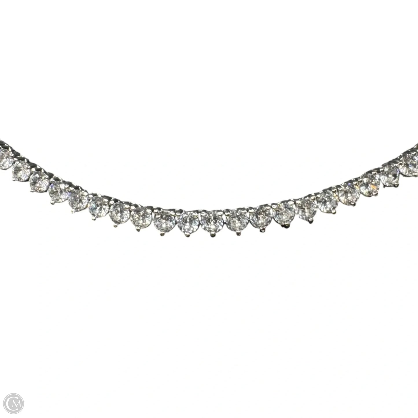 Silver Tone Tennis Necklace