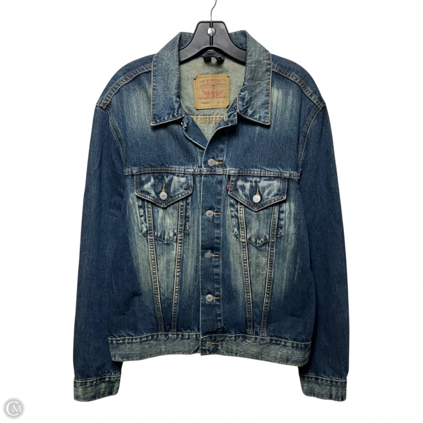 Jacket Denim By Levis In Blue Denim, Size: L