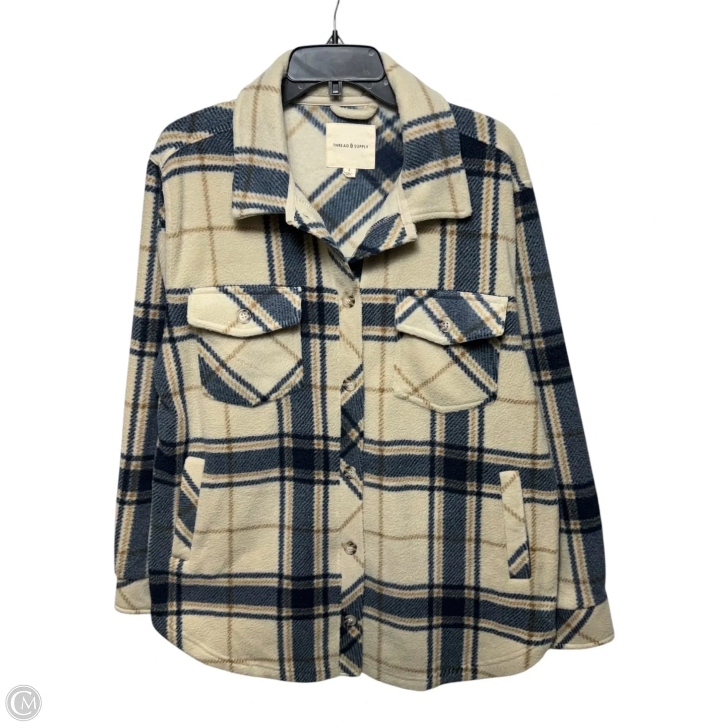 Jacket Shirt By Thread And Supply In Plaid Pattern, Size: L