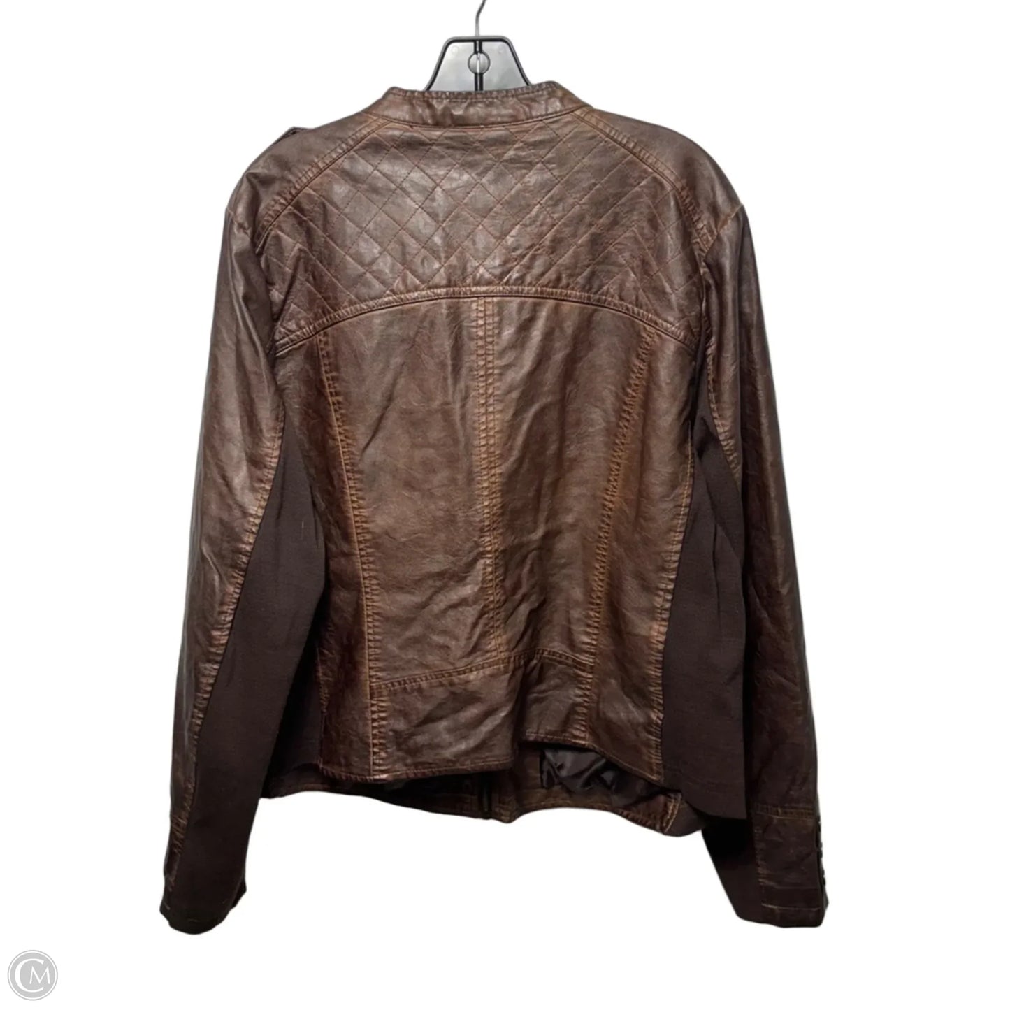 Faux Leather Jacket By Maurices In Brown, Size: 3x