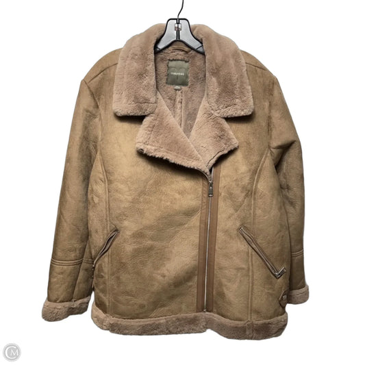 Jacket Faux Fur & Sherpa By Maurices In Tan, Size: 3x