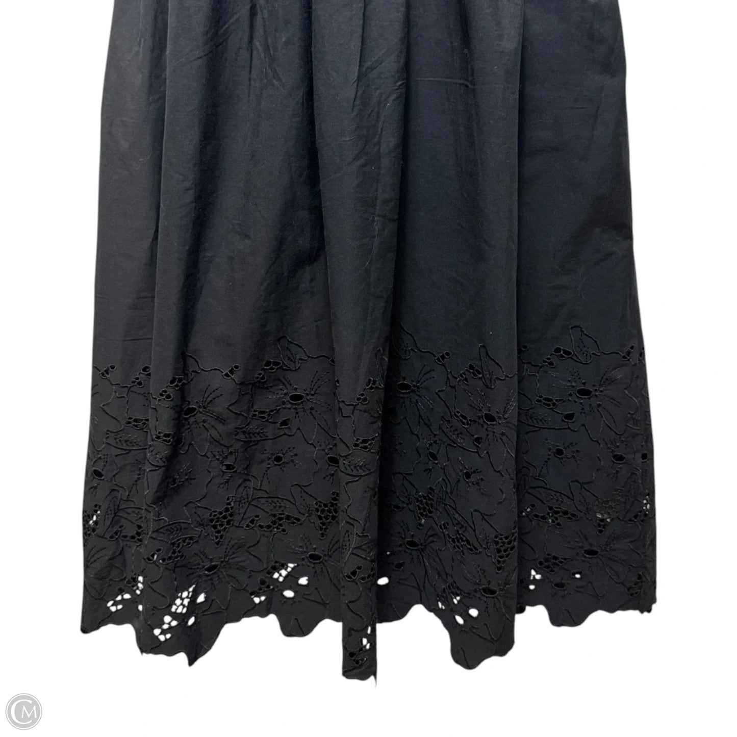 Cutwork Scoop-Neck Twofer Dress By Maeve In Black, Size: XL