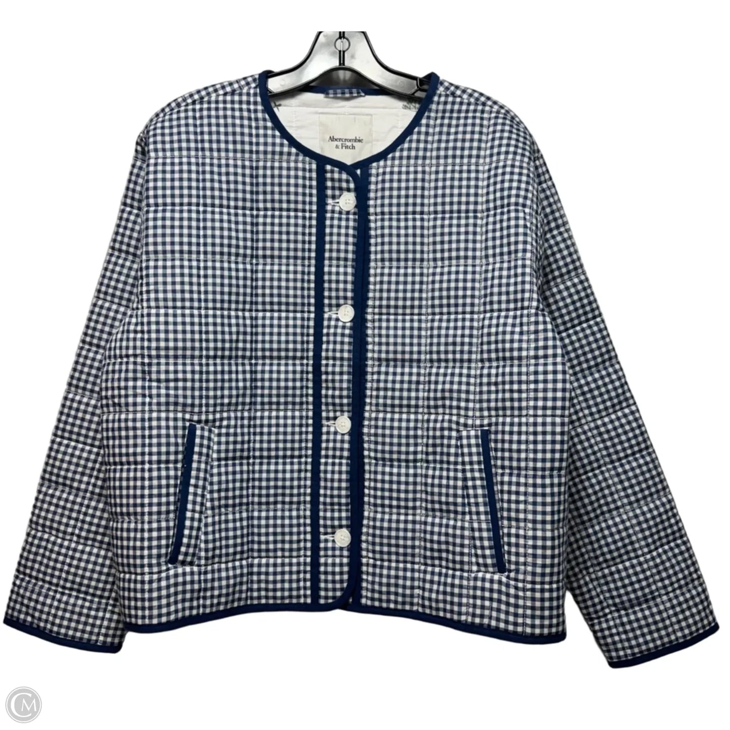 Jacket Puffer & Quilted By Abercrombie And Fitch In Checkered Pattern, Size: L