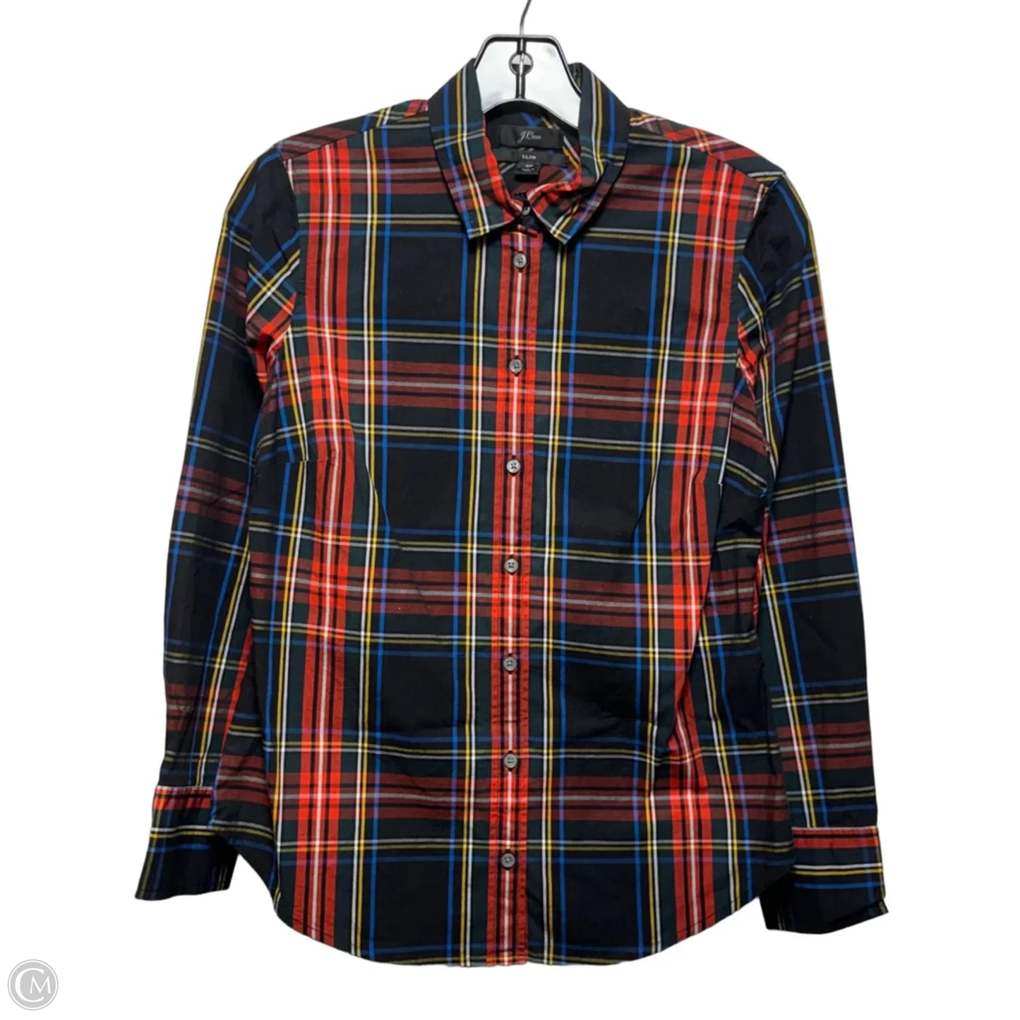 Top Long Sleeve By J. Crew In Plaid Pattern, Size: 4p