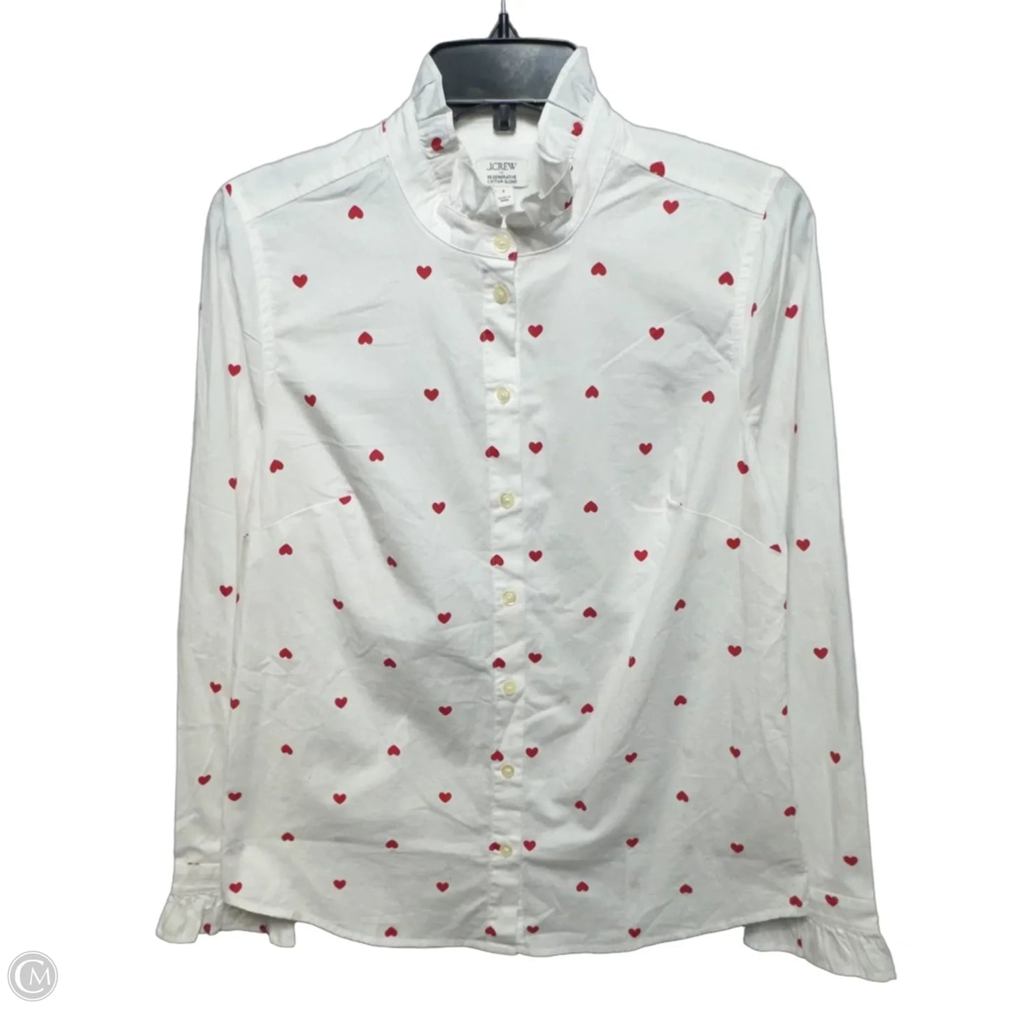 Top Long Sleeve By J. Crew In Red & White, Size: S