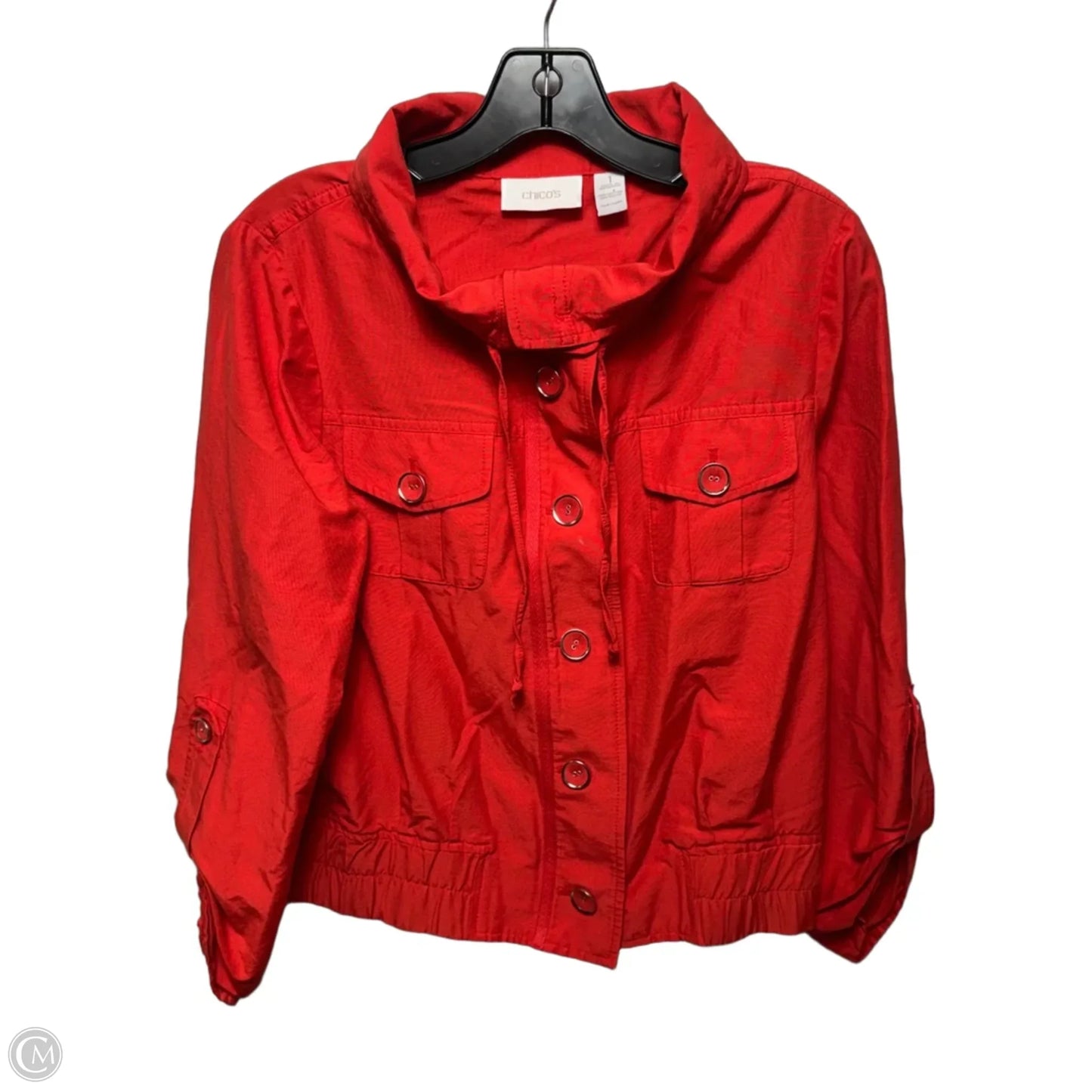 Jacket Utility By Chicos In Red, Size: M