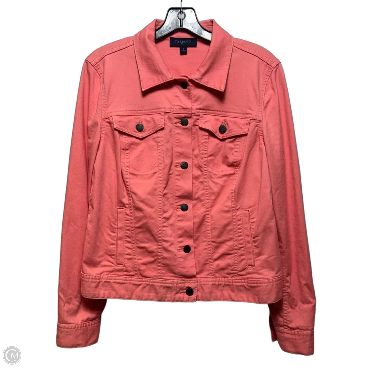 Jacket Denim By Talbots In Peach, Size: S