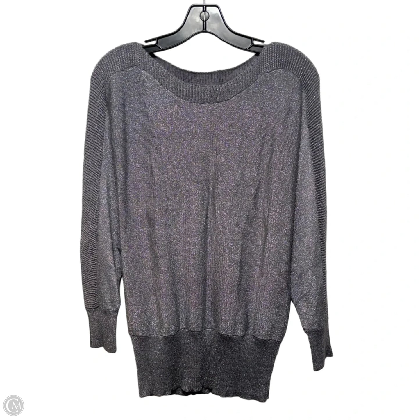 Metallic Sweater By Joseph A. In Silver, Size: M