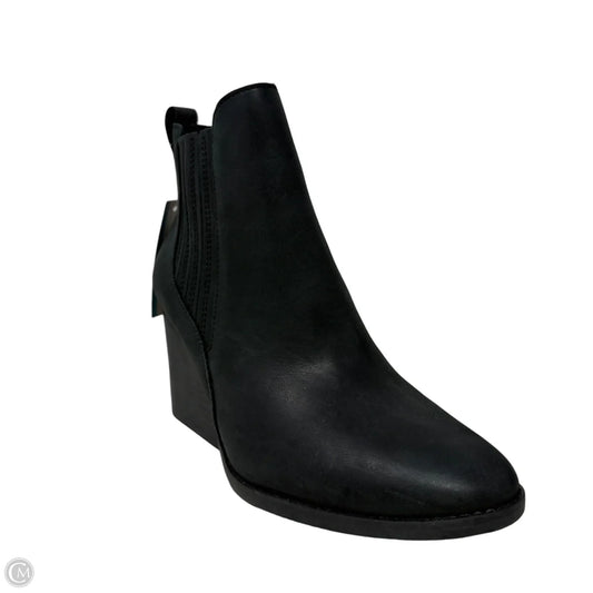 Waxed Leather Noa Booties By Toms In Black, Size: 8