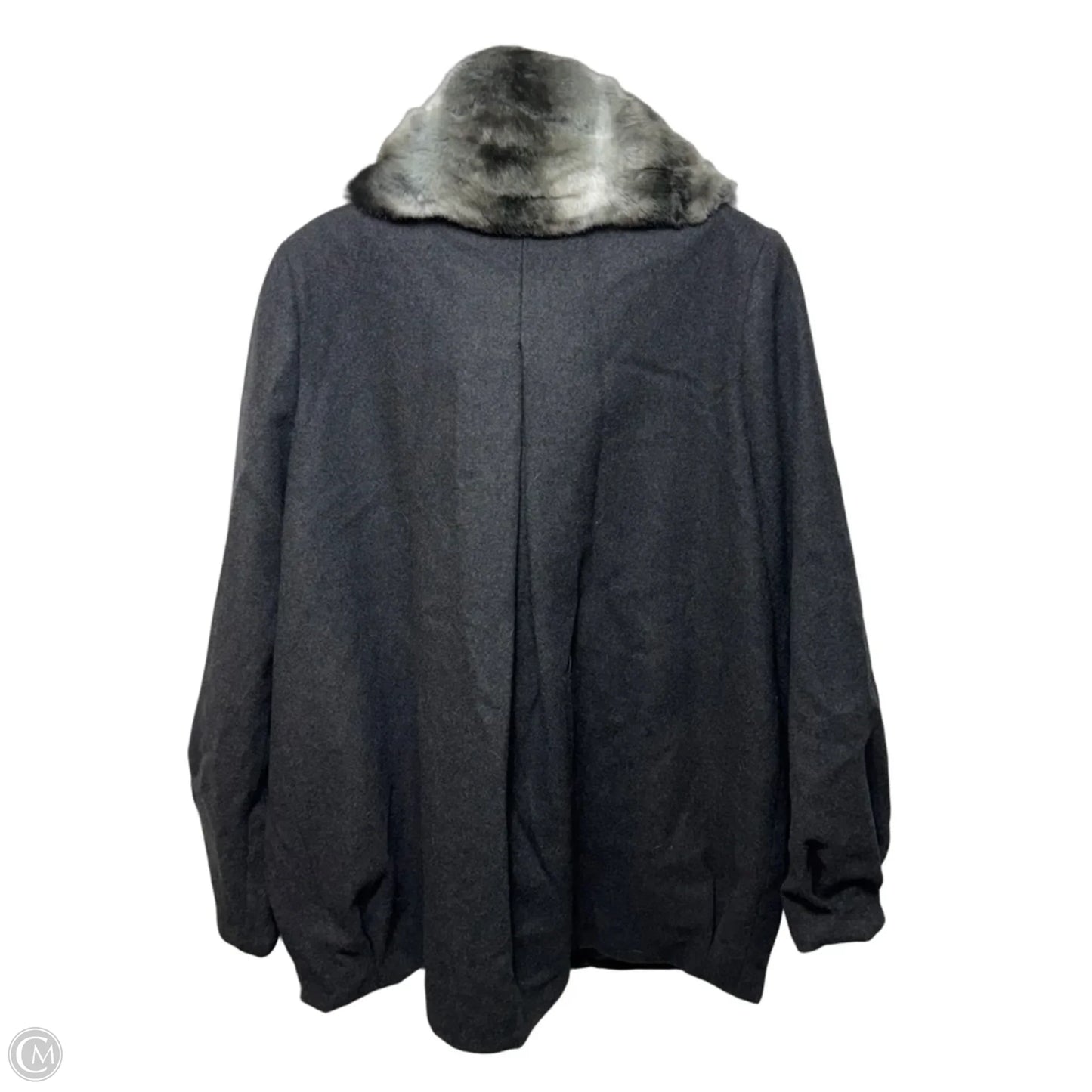 Coat Wool Blend By Abs In Grey, Size: M