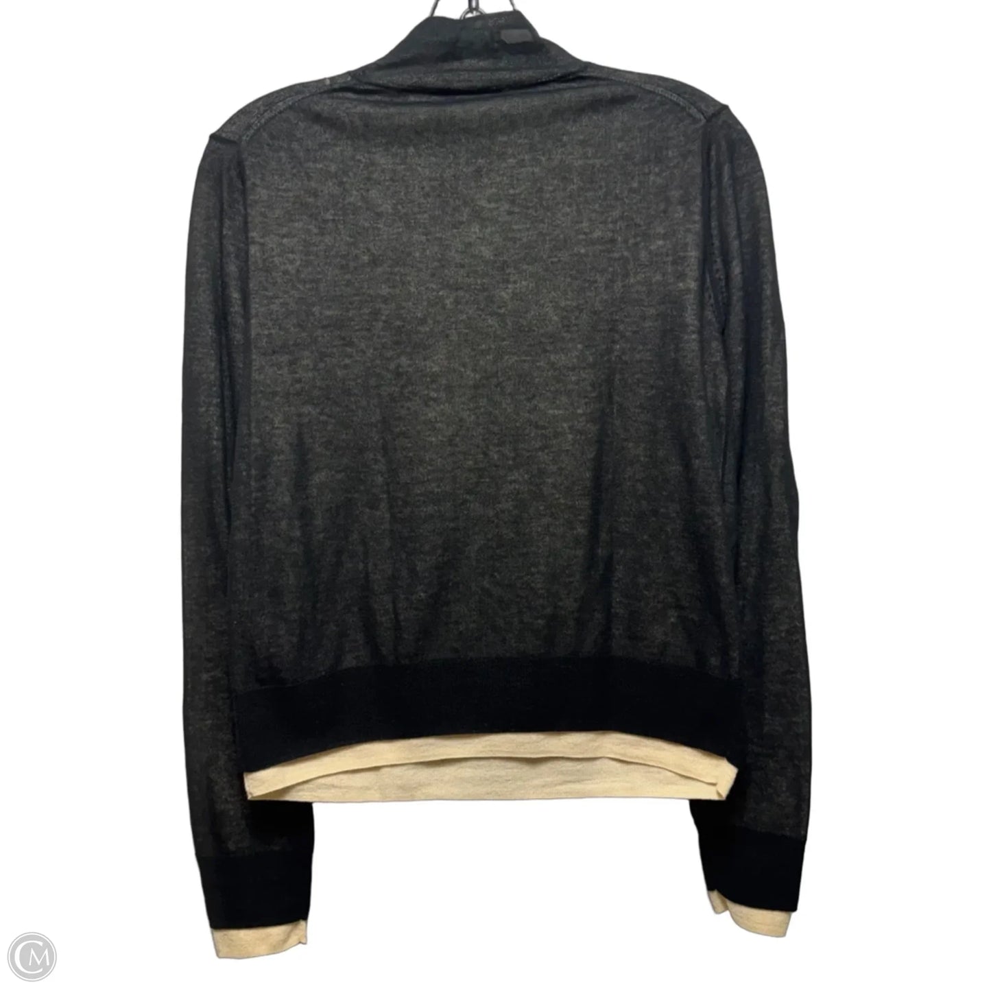 Double Layer Turtleneck Sweater By Vince In Black & Cream, Size: S
