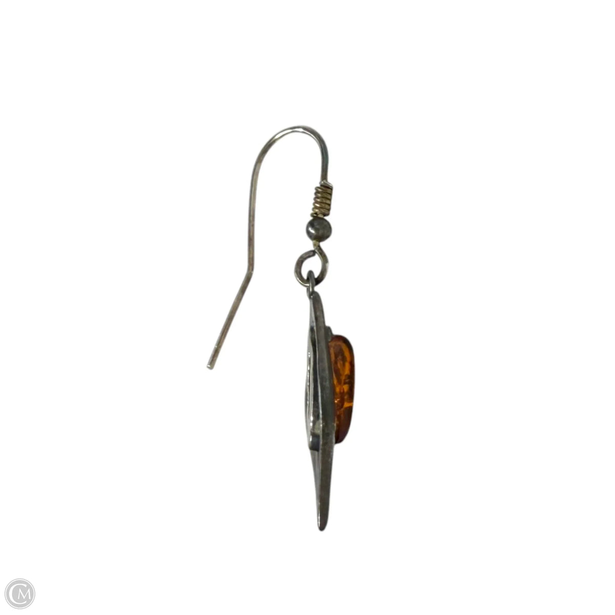 Sterling Silver & Amber Drop Earrings