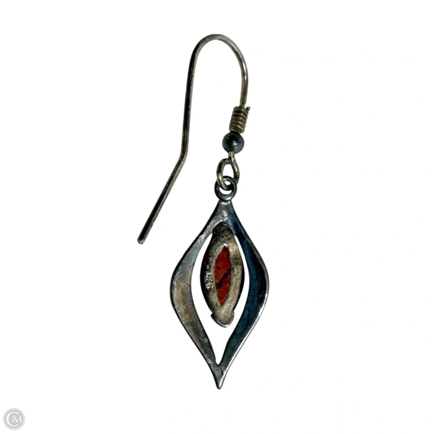 Sterling Silver & Amber Drop Earrings