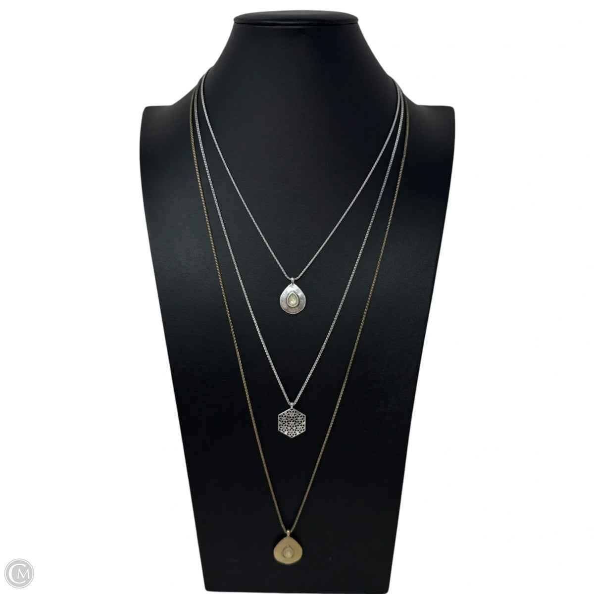 Set Stone Triple Layer Necklace By Lucky Brand