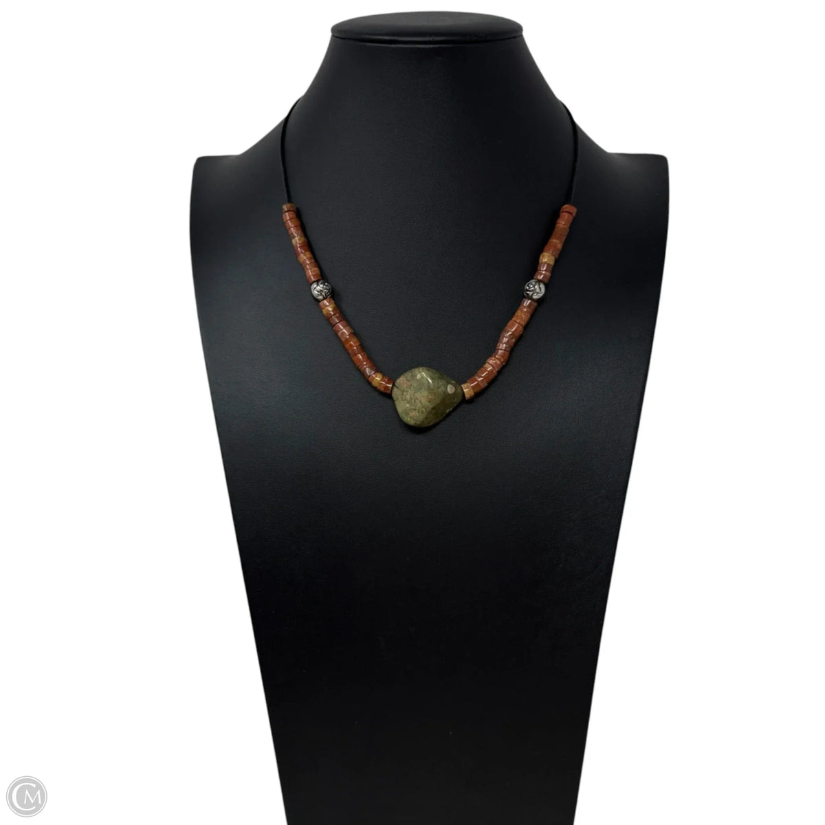 Multi Stone Orange & Green Beaded Necklace