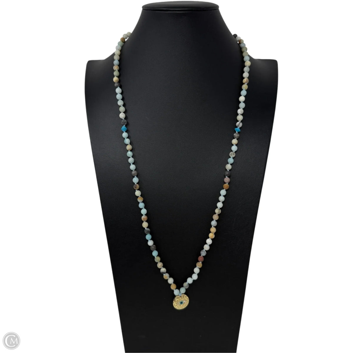 Multi Stone Beaded Evil Eye Pendant Necklace