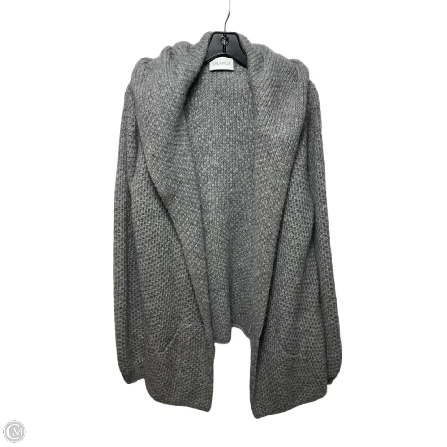 Sweater Cardigan By Salanida In Grey, Size: M/L