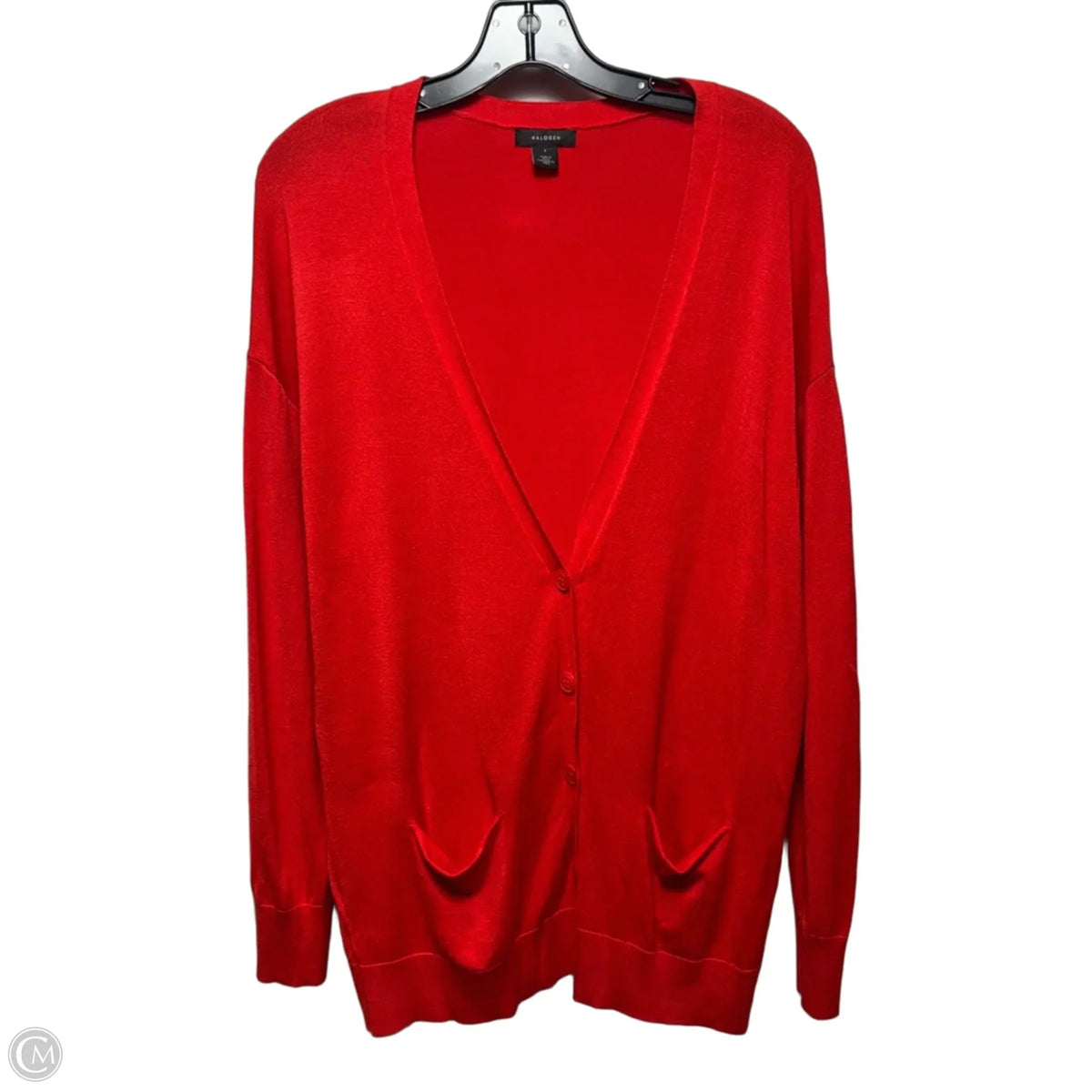 Sweater Cardigan By Halogen In Red, Size: S