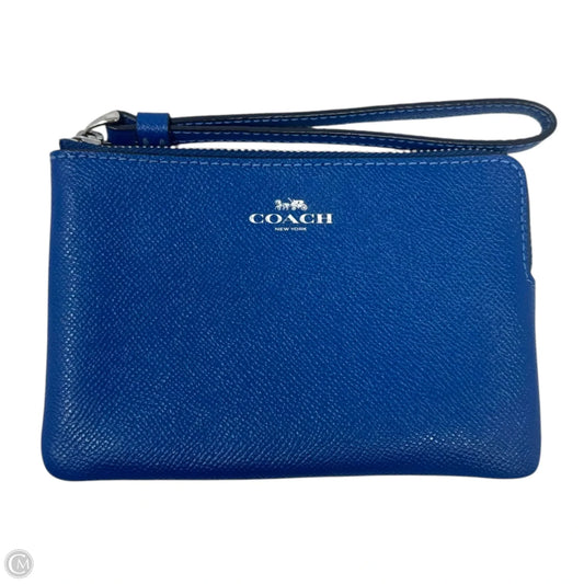Corner Zip Wristlet Designer By Coach, Size: Small