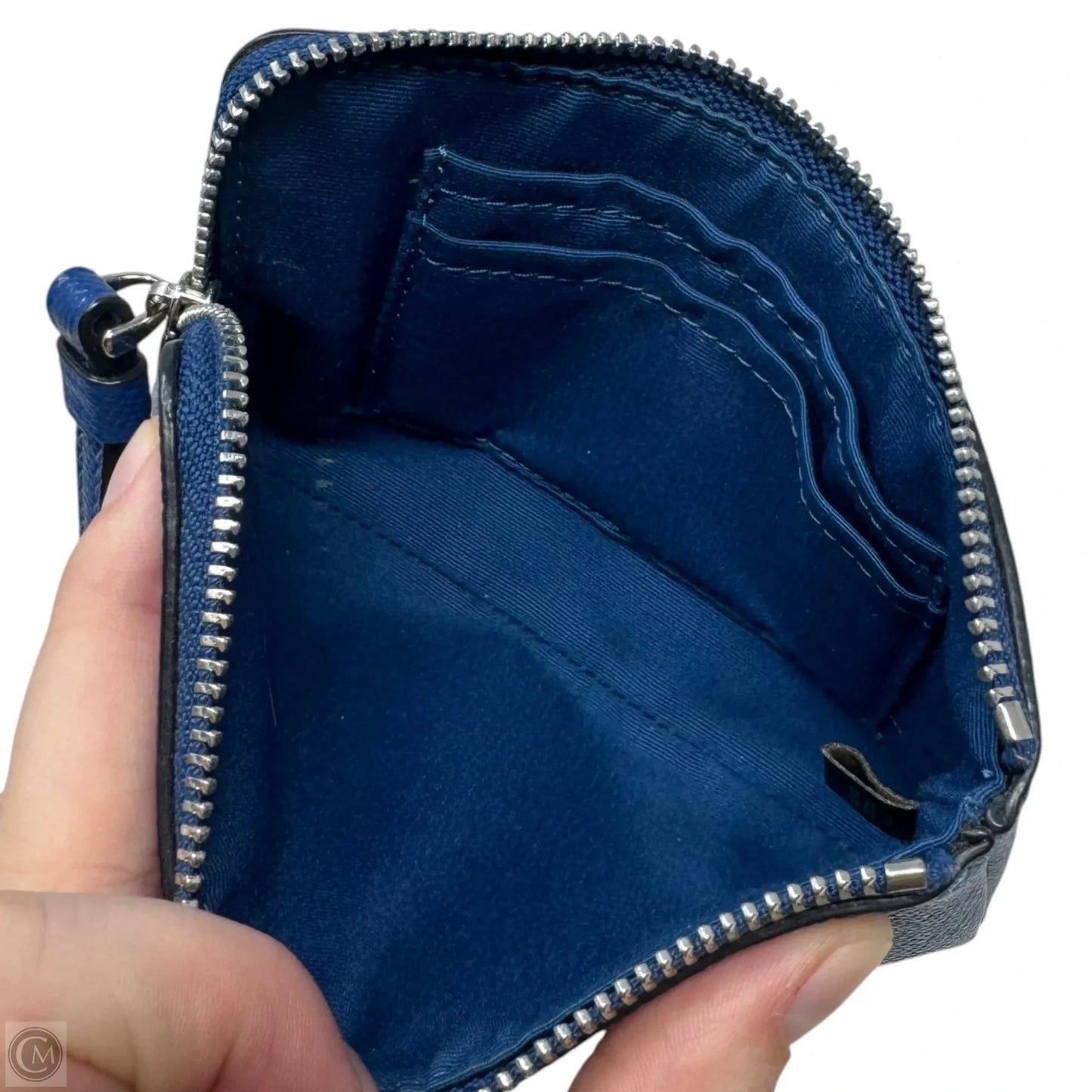 Corner Zip Wristlet Designer By Coach, Size: Small