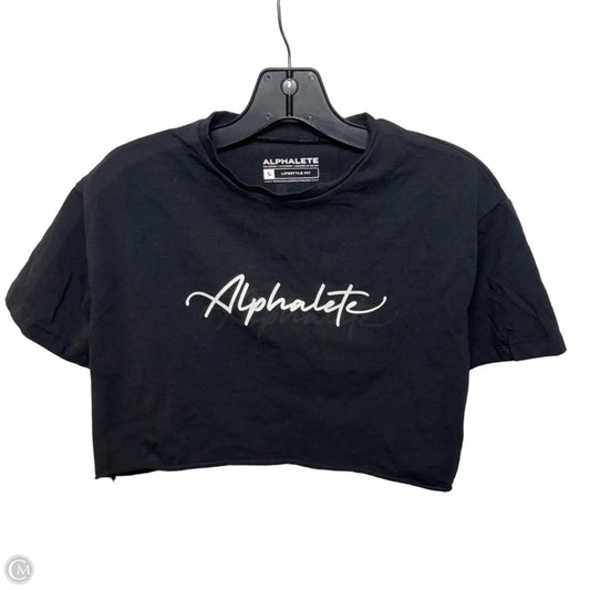 “Alphalete” Cropped Athletic Top Short Sleeve By Alphalete In Black, Size: S