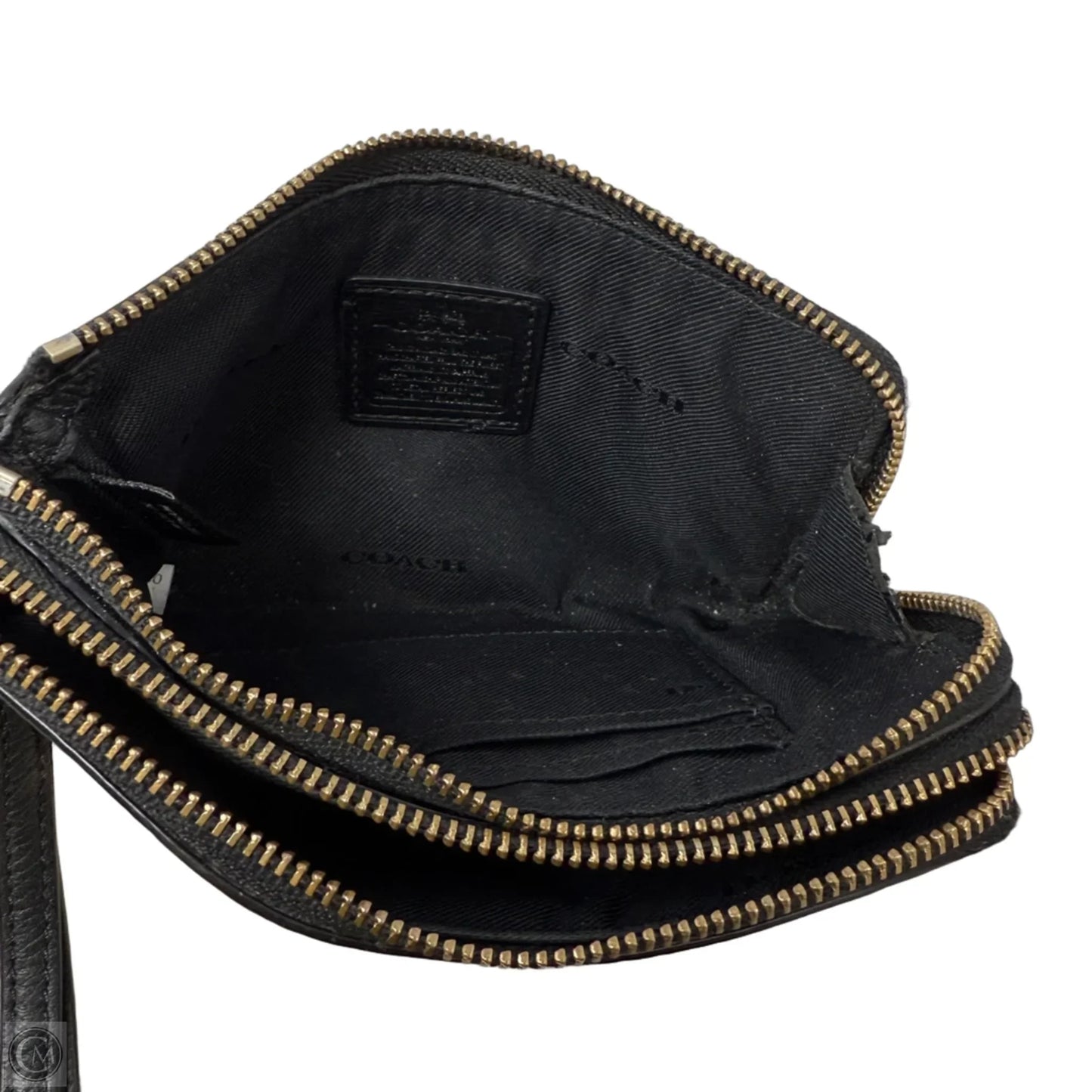 Double Corner Zip Wristlet Designer By Coach, Size: Medium
