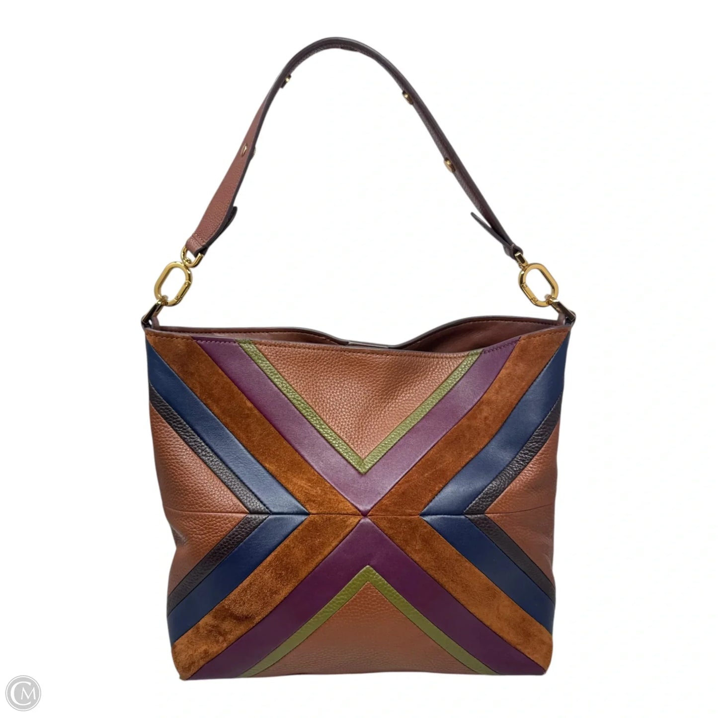Jessie Patchwork Handbag Leather By Fossil, Size: Medium