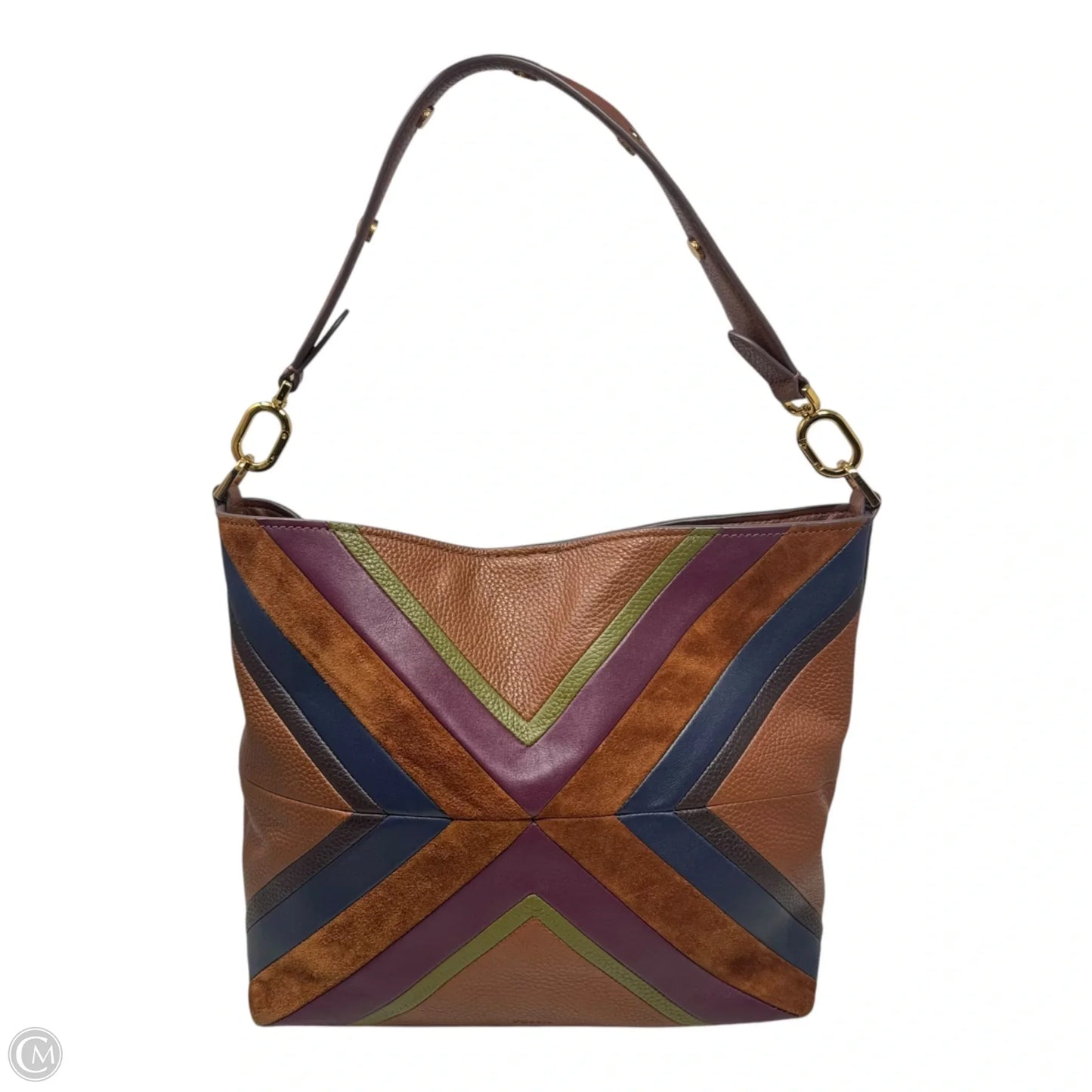 Jessie Patchwork Handbag Leather By Fossil, Size: Medium