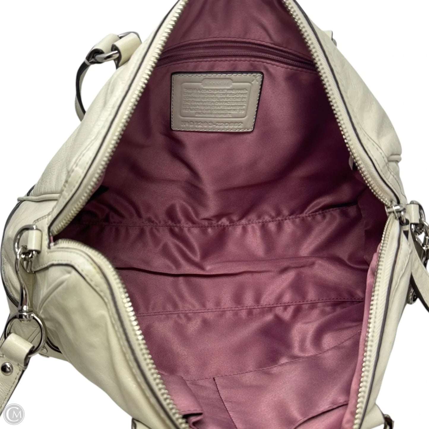 Studded Satchel Handbag Designer By Coach, Size: Medium