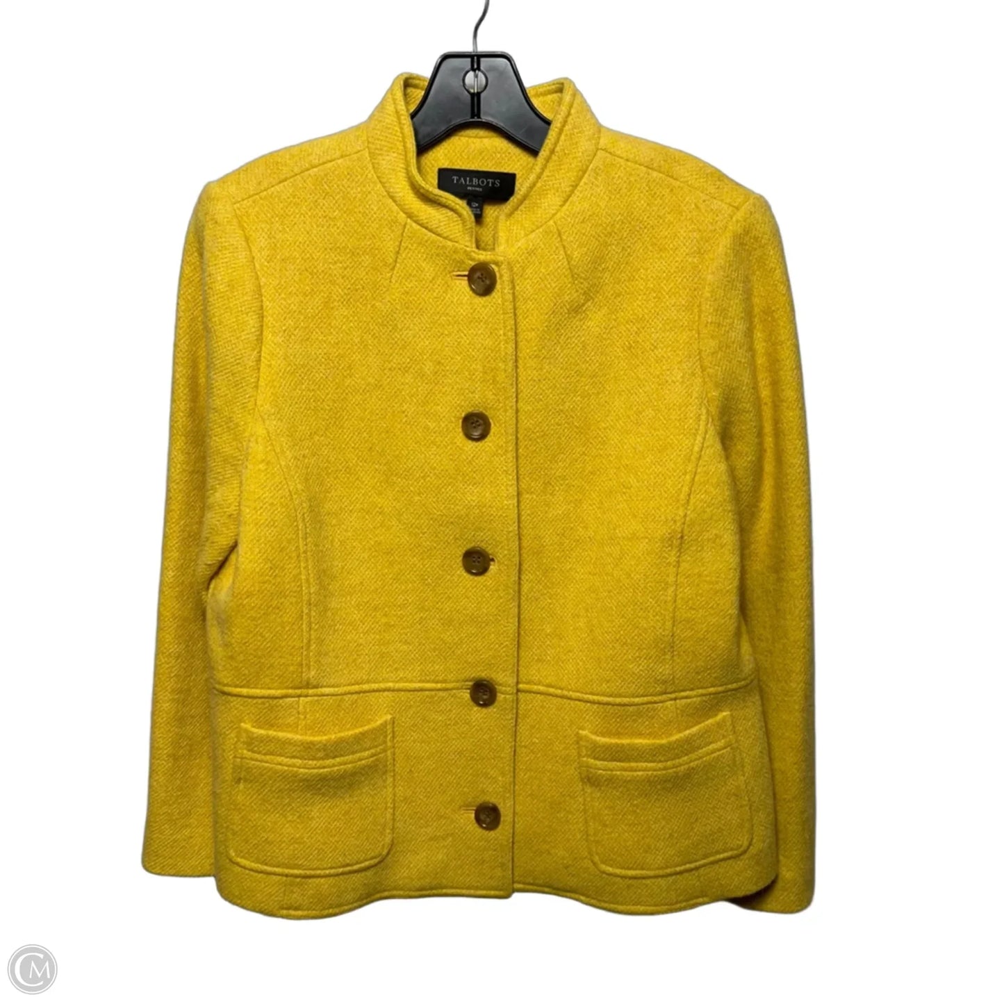 Blazer Wool Blend By Talbots In Yellow, Size: 12p