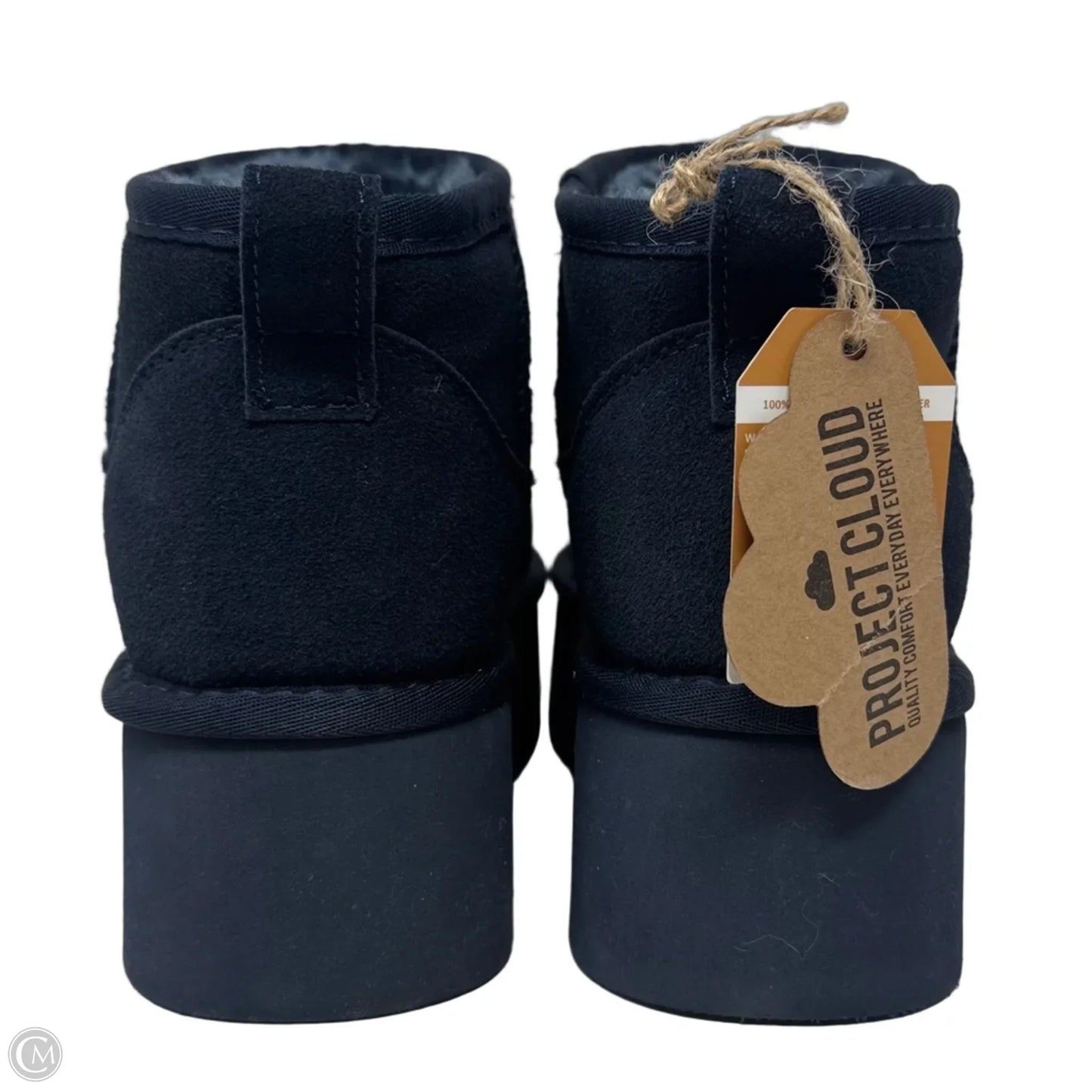 Platform Boots Ankle Flats By Project Cloud In Navy, Size: 8