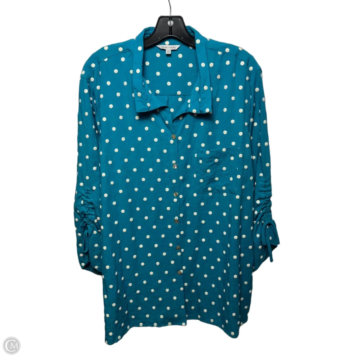 Top Long Sleeve By John Mark In Polkadot Pattern, Size: 2x