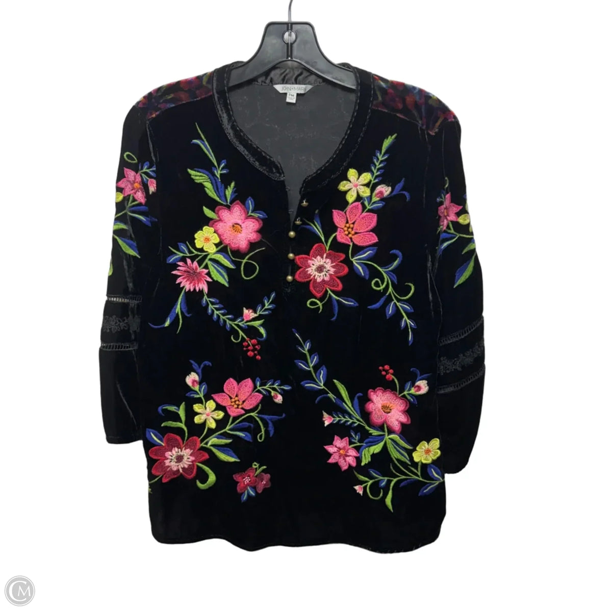 Top Long Sleeve By John Mark In Floral Print, Size: Mp