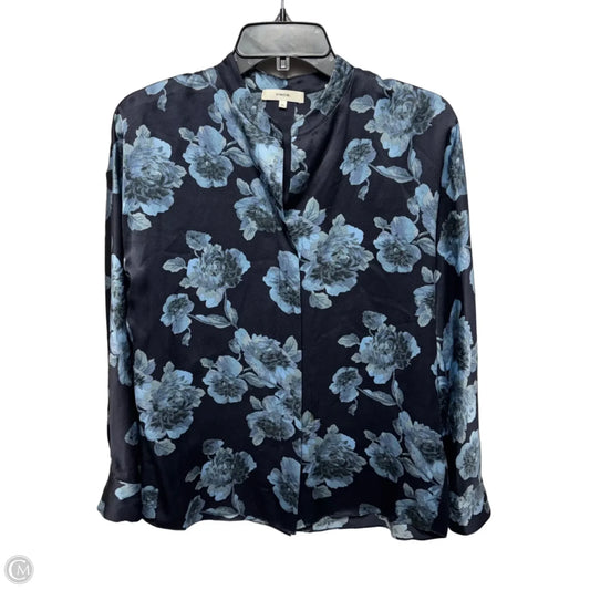 Silk Top Long Sleeve By Vince In Floral Print, Size: Xs
