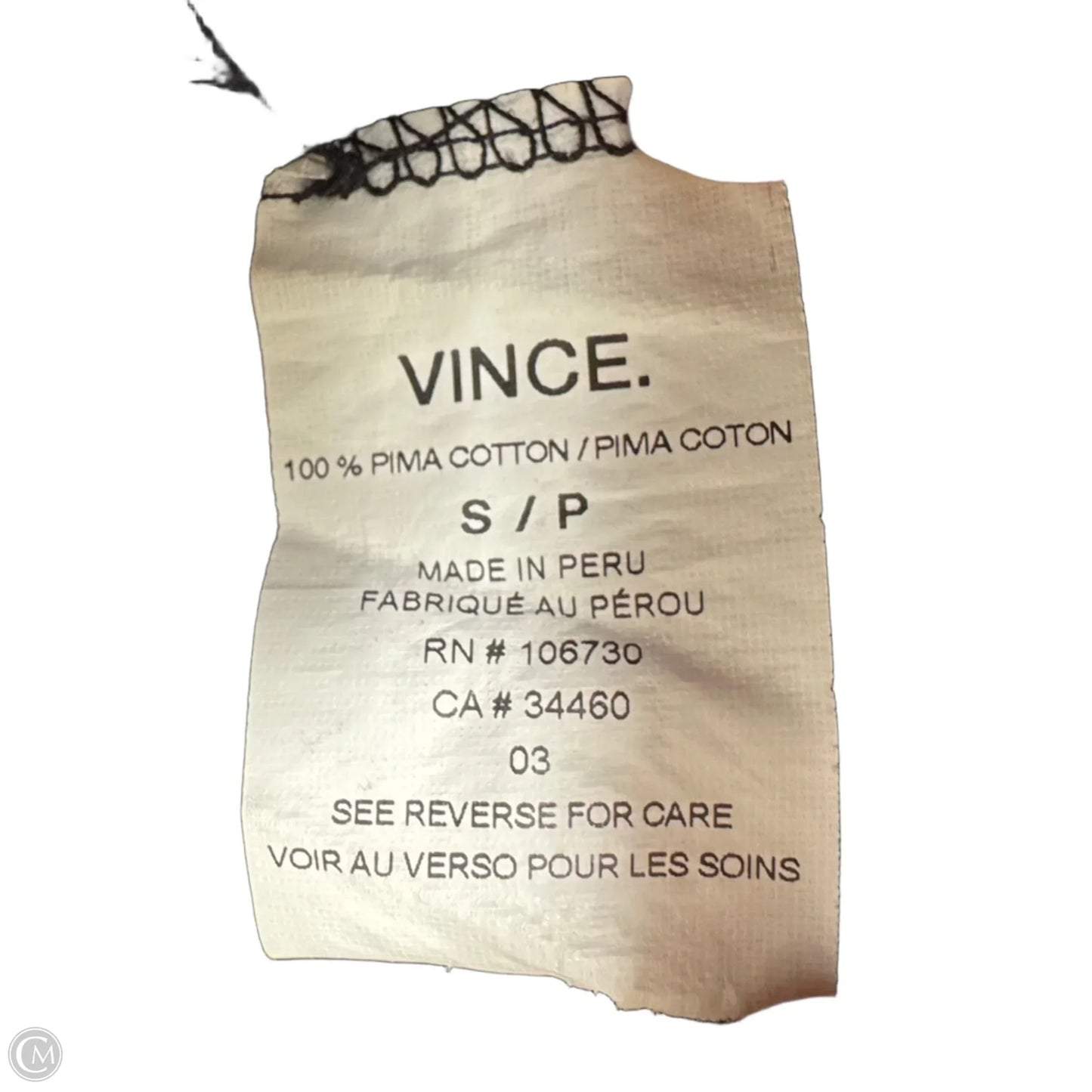 Top Long Sleeve Basic By Vince In Black, Size: S