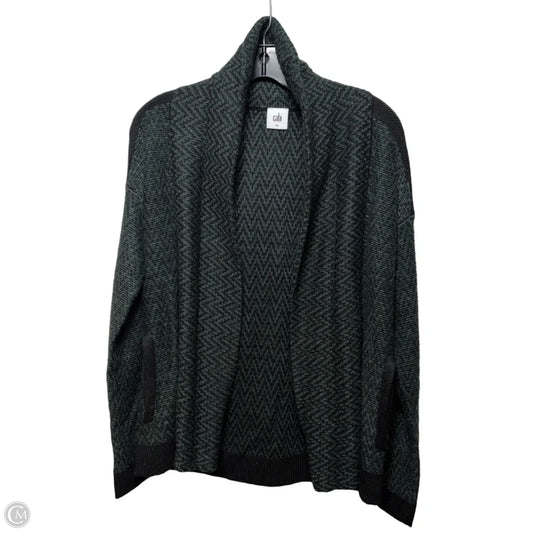 Sweater Cardigan By Cabi In Black & Green, Size: S
