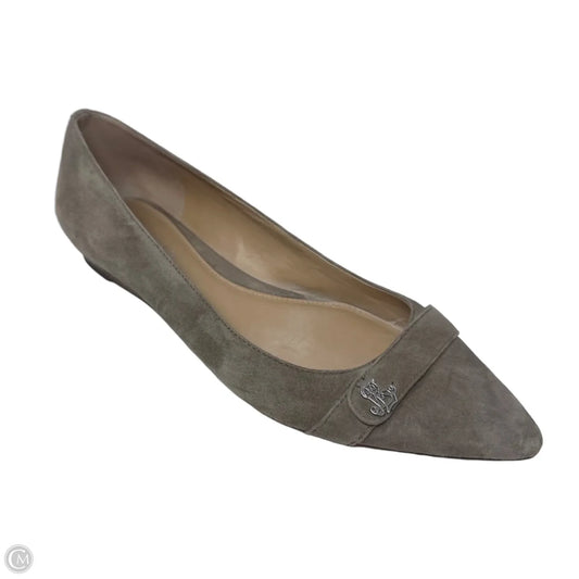 Suede Pointed Toe Shoes Flats By Lauren By Ralph Lauren In Taupe, Size: 7.5