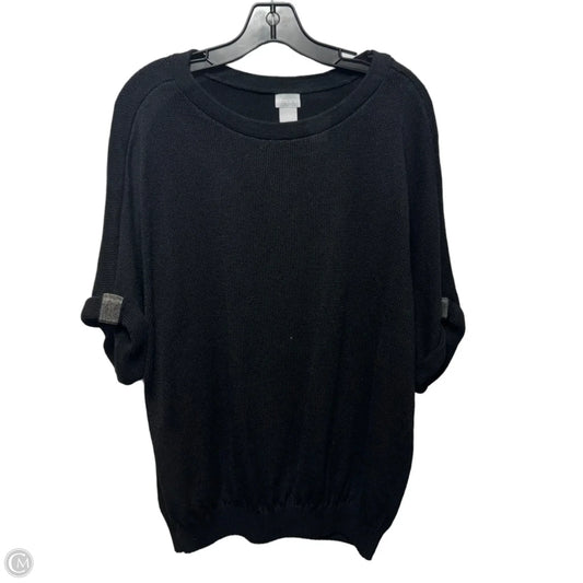 Sweater Short Sleeve By Chicos In Black, Size: Xl