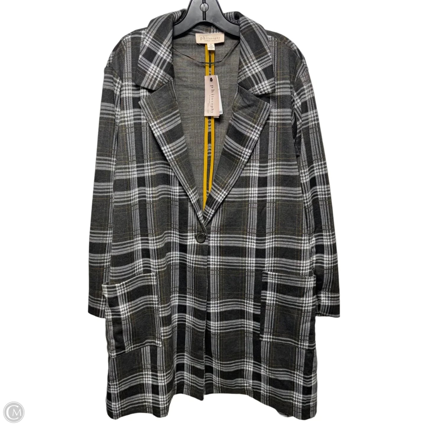 Blazer By Philosophy In Plaid Pattern, Size: 3x