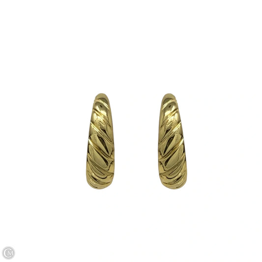 Gold Over Sterling Silver Vermeil Croissant Hoop Earrings